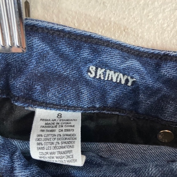 American Eagle AEO Skinny Destructed Ripped Dark Stretch Jeans Women’s Sz 8 - Picture 4 of 4